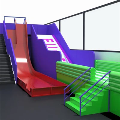 Maes Chwarae Dan Do Dount Slide Drop Sleid